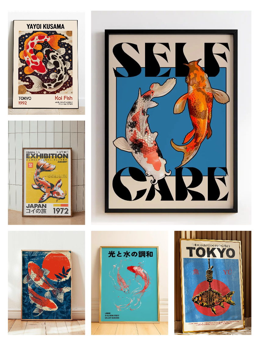 Japanese Lifestyle Japanese - Japanese Red Koi Fish Canvas Prints
