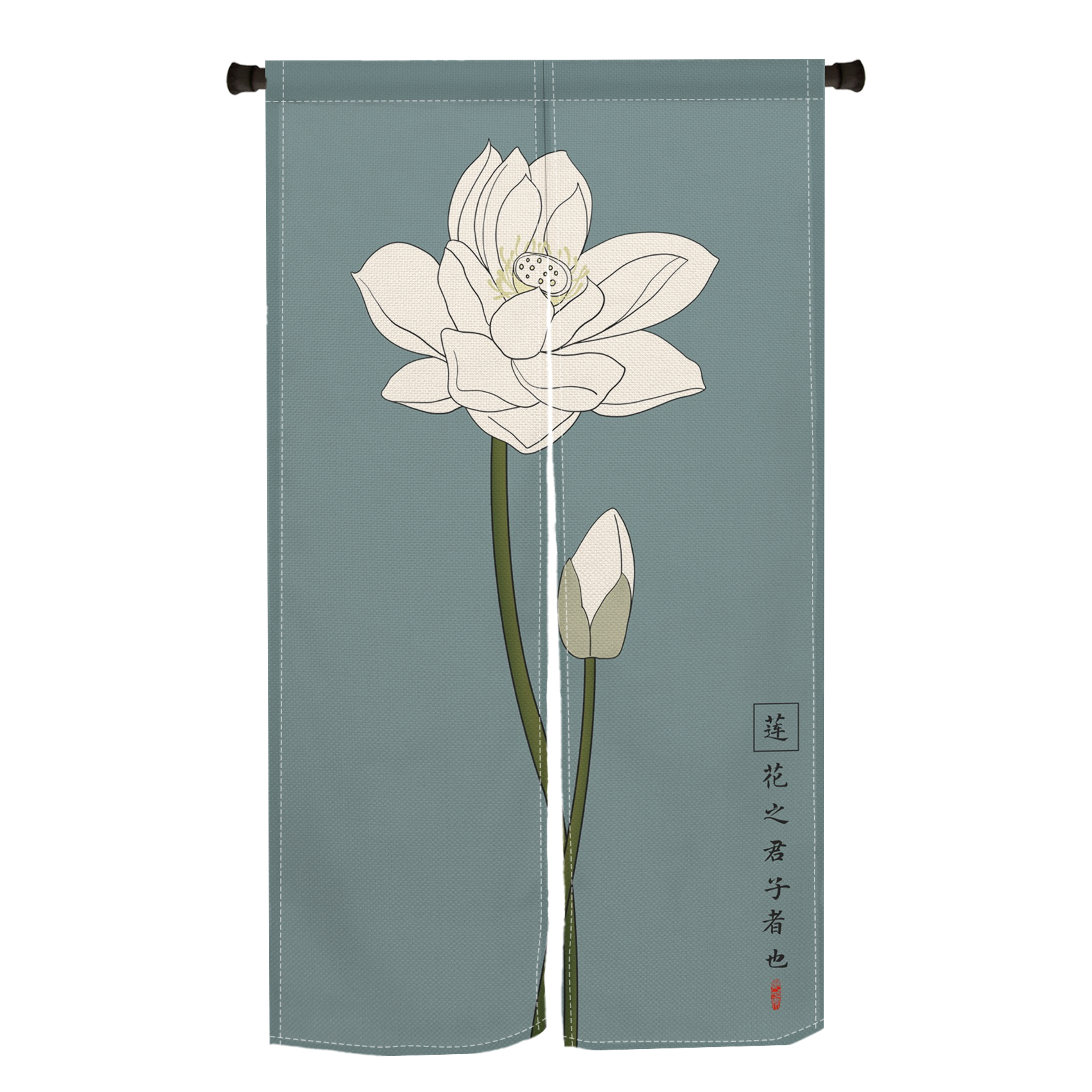 Chinese Lotus Door Curtain Res – Noren Curtain Doorway recenzja i cena