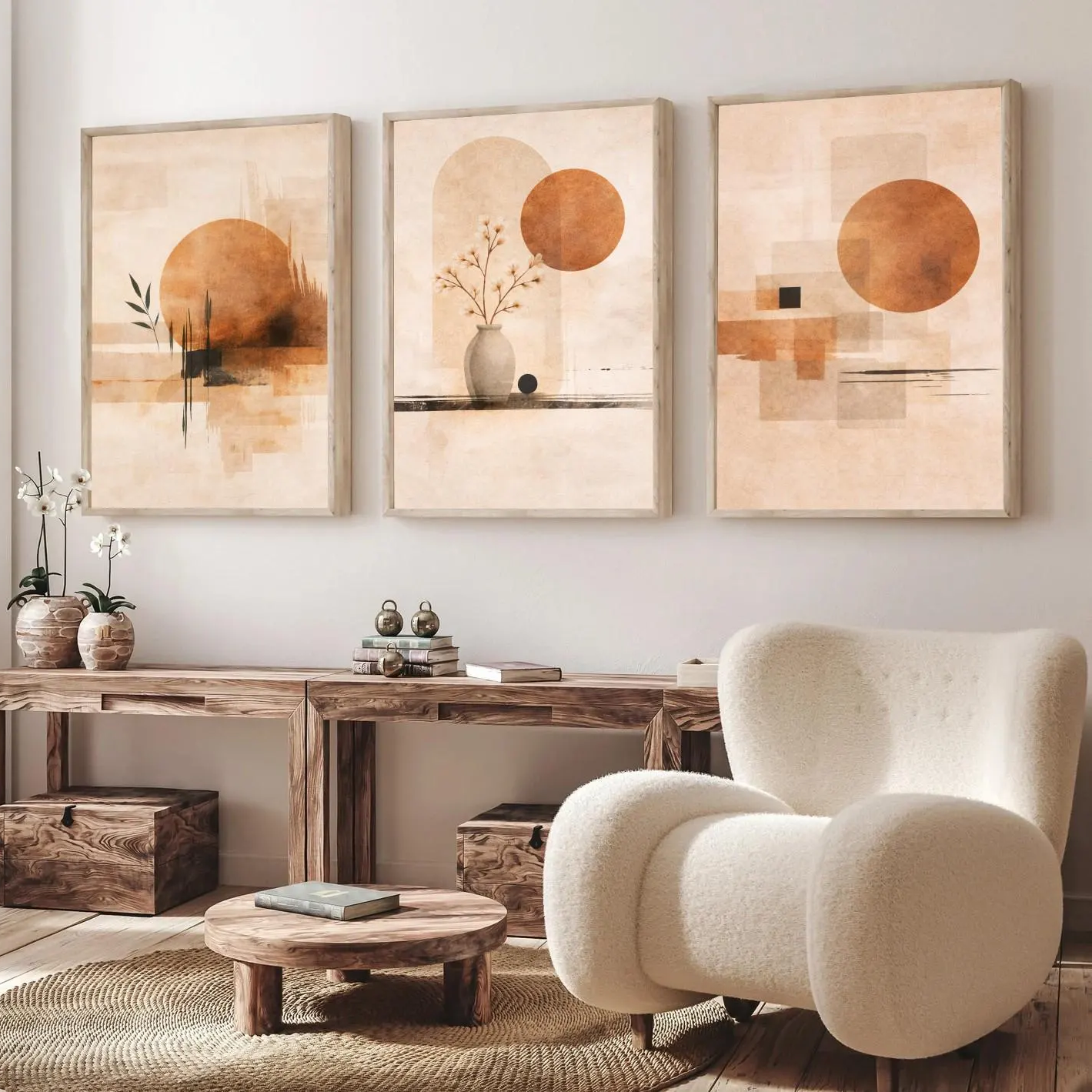 3PCS  Neutral Abstract Sun Pos – Japanese Lifestyle Japanese recenzja i cena