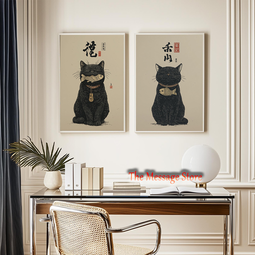 Black Lucky Cat Ukiyo-e Japane – Japanese Lifestyle Japanese recenzja i cena