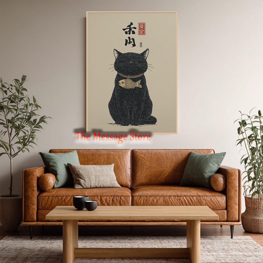 Black Lucky Cat Ukiyo-e Japane – Japanese Lifestyle Japanese recenzja i cena