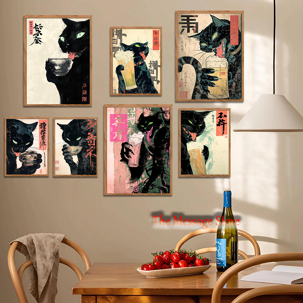 Japanese Quirky Cat Drinking A – Japanese Lifestyle Japanese recenzja i cena