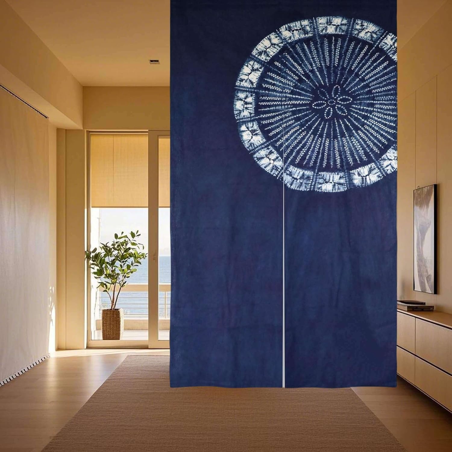 Hand Dyed Japanese  Curtain/Sh – Shibori Tie Dye recenzja i cena
