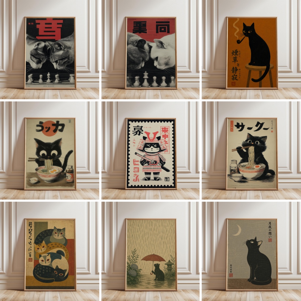 Black Cat Eating Ramen Rainy G – Japanese Lifestyle Japanese recenzja i cena
