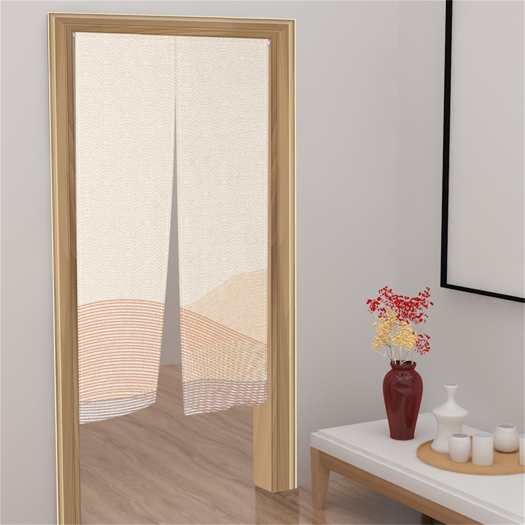 Beige Noren Split Japanese Doo – Noren Curtain Doorway recenzja i cena