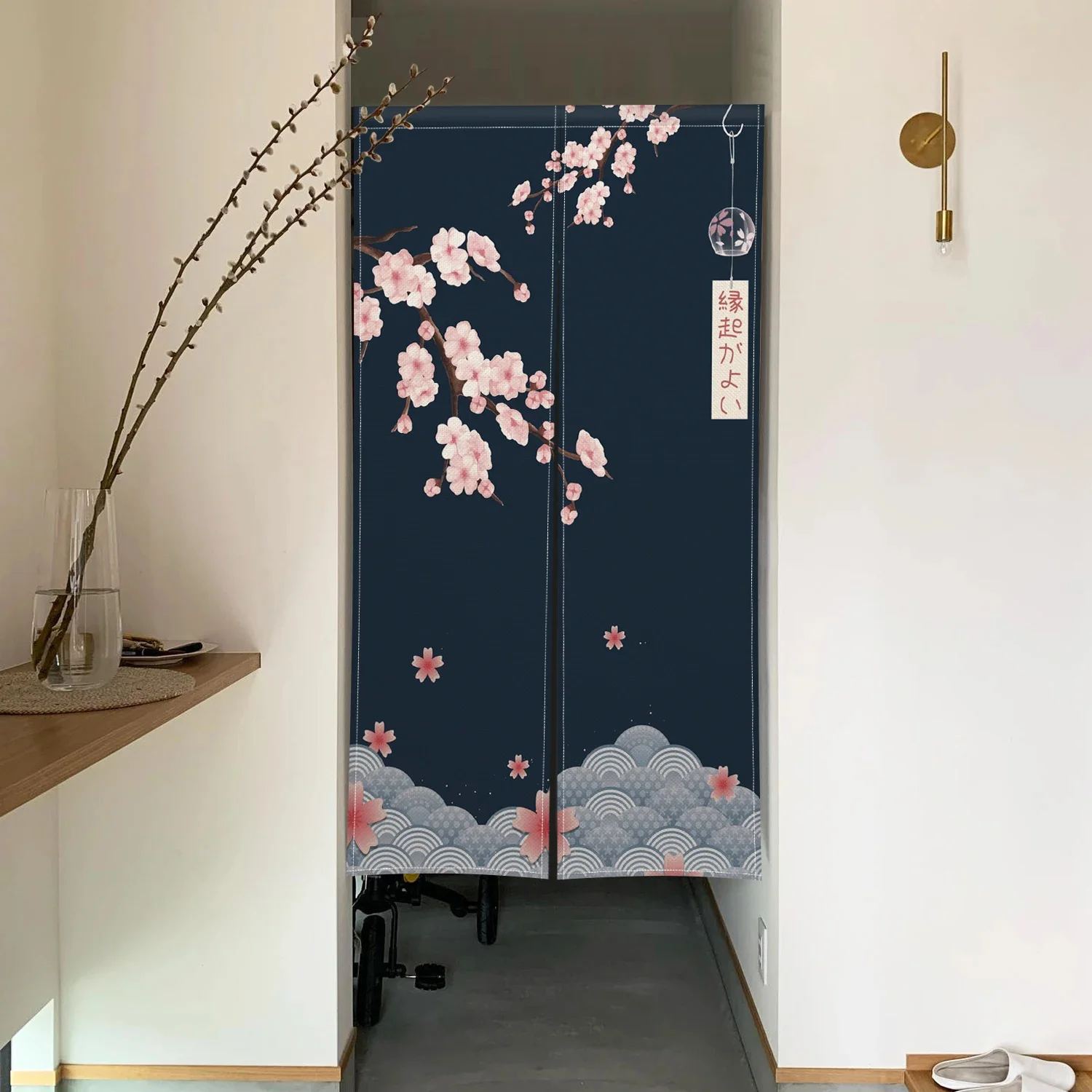 Cherry Blossom Door Curtain Ja – Noren Curtain Doorway recenzja i cena