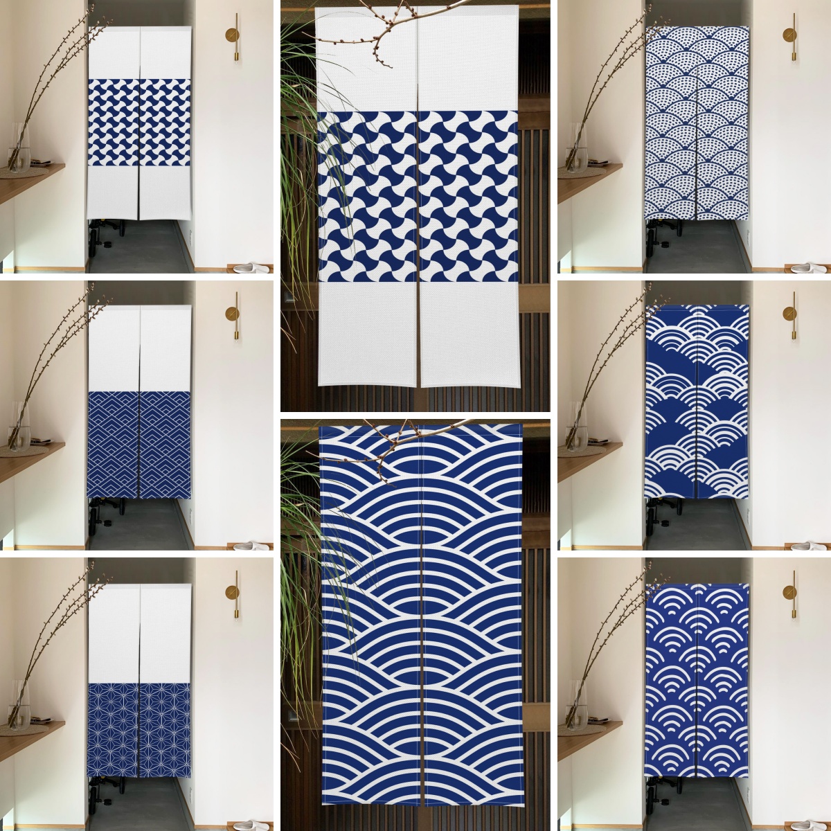 Japanese Linen Noren Blue Whit – Noren Curtain Doorway recenzja i cena